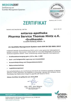 Zertifikat: Klare Prozesse im Pharma-Großhandel